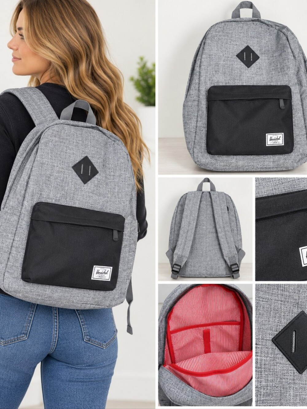 Herschel Supply Company Heathered Gray and Black Backpack